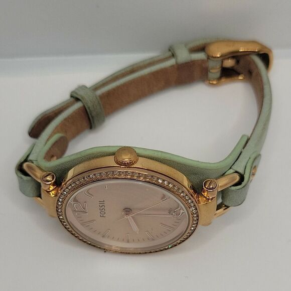 Fossil Georgia ES3467 Women's Gray Leather Analog Dial Quartz Wrist Watch DE636 - Picture 7 of 10